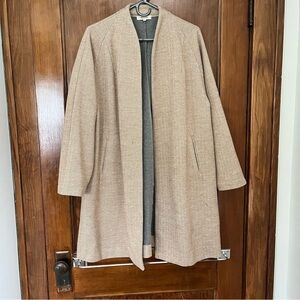 Madewell Tan Herringbone Wool Blend Coat
